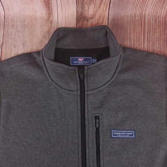 Vineyard Vines Mens Size XXL Mountain Sweater Fleece Vest Full Zip Gray 1K005096 - Picture 5 of 13